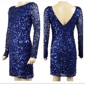 Aidan Mattie Sequin Long Sleeve Dress
